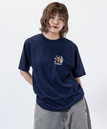 【t】〔神保町にゃんこ堂〕ワンポイント刺繍/両面プリント 半袖Tシャツ