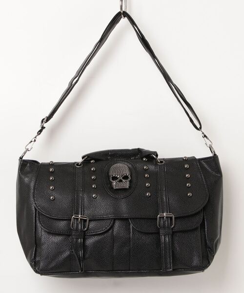 NOVESSEL（ノベセル）の「A'GEM/9 × .kom『NOVESSEL/ノベセル』スカルデザインスタッズショルダーバッグ（ショルダーバッグ・レディース・ブラック・FREE）」の2枚目の写真