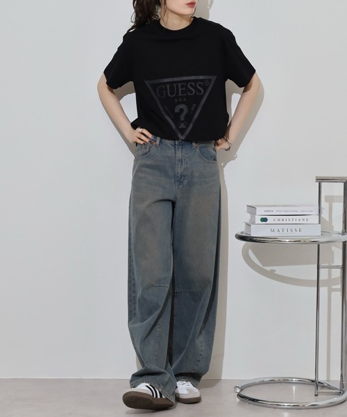 Guess(ゲス)の「GUESS ADELE CROP T-SHIRT TEEシャツ(Tシャツ/カットソー・レディース・ブラック/ライトパープル/グリーン/ピンク・S/M)」の22枚目の写真