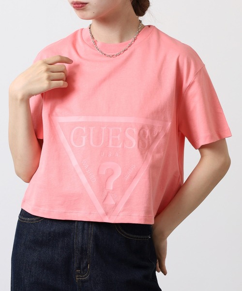 Guess(ゲス)の「GUESS ADELE CROP T-SHIRT TEEシャツ(Tシャツ/カットソー・レディース・ブラック/ライトパープル/グリーン/ピンク・S/M)」の10枚目の写真