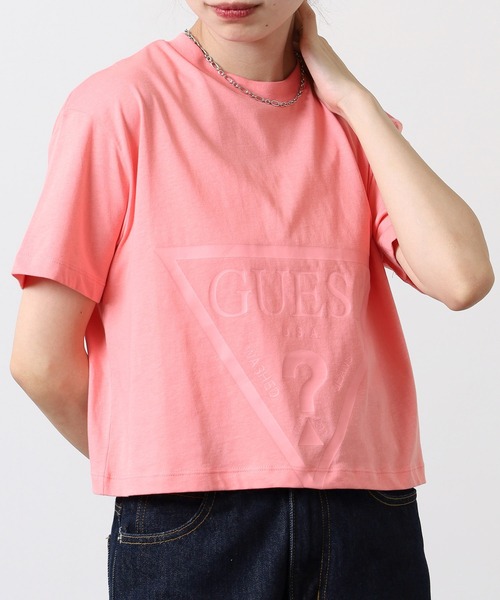 Guess(ゲス)の「GUESS ADELE CROP T-SHIRT TEEシャツ(Tシャツ/カットソー・レディース・ブラック/ライトパープル/グリーン/ピンク・S/M)」の9枚目の写真