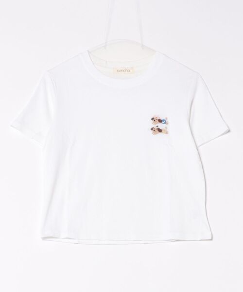 aimoha(アイモハ)の「ワンポイント犬刺繍Tシャツ(Tシャツ/カットソー・レディース・ブルー/ホワイト/ライトグレー/ダークグレー/ベージュ・FREE)」の15枚目の写真