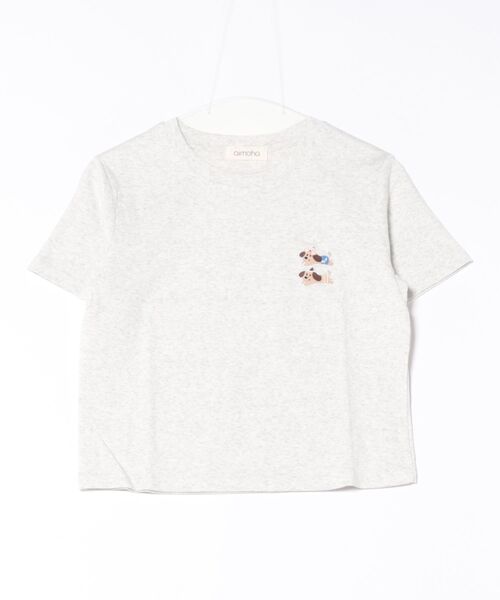 aimoha(アイモハ)の「ワンポイント犬刺繍Tシャツ(Tシャツ/カットソー・レディース・ブルー/ホワイト/ライトグレー/ダークグレー/ベージュ・FREE)」の16枚目の写真