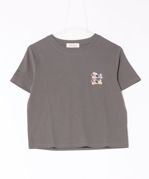 aimoha(アイモハ)の「ワンポイント犬刺繍Tシャツ(Tシャツ/カットソー・レディース・ブルー/ホワイト/ライトグレー/ダークグレー/ベージュ・FREE)」の17枚目の写真