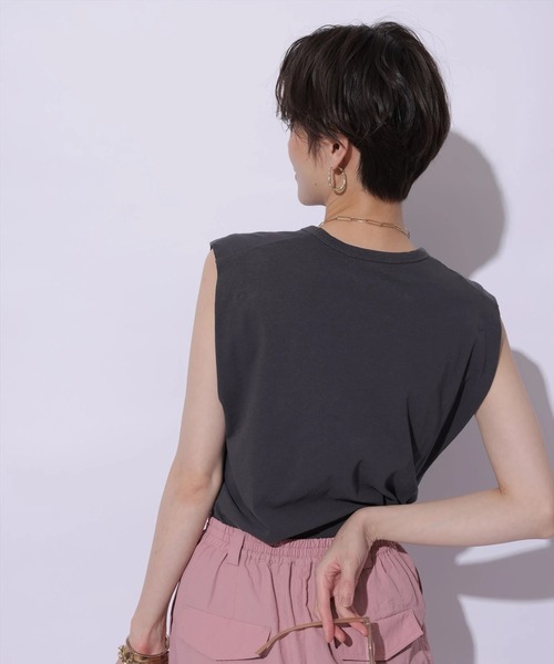 Arpege story(アルページュストーリー)の「ウ゛ィンテージタックT(Tシャツ/カットソー・レディース・ホワイト/ブラック/グレイッシュベージュ/グレー・2)」の12枚目の写真