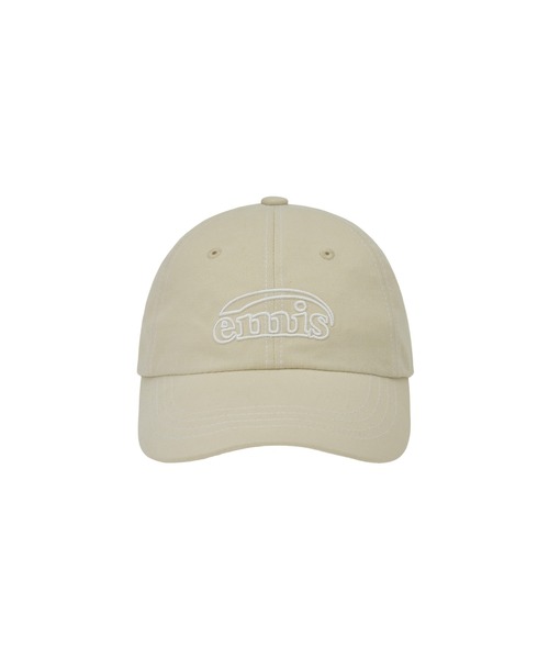 [emis] STRIPE BALL CAP ★大人気★ WHITE STITCH BALL CAP-LIGHT BEIGE - EMIS