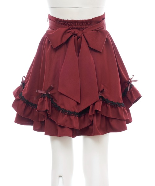 Secret Honey（シークレットハニー）の「裾スカラスカート（スカート・レディース・ブラック/ワインレッド・MEDIUM）」の5枚目の写真