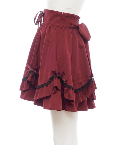 Secret Honey（シークレットハニー）の「裾スカラスカート（スカート・レディース・ブラック/ワインレッド・MEDIUM）」の4枚目の写真
