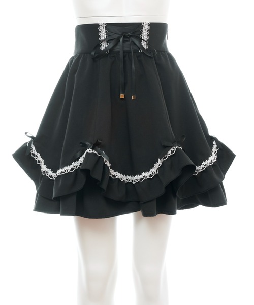 Secret Honey（シークレットハニー）の「裾スカラスカート（スカート・レディース・ブラック/ワインレッド・MEDIUM）」の6枚目の写真