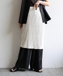 【Et】Sheer Layered Knit Skirt