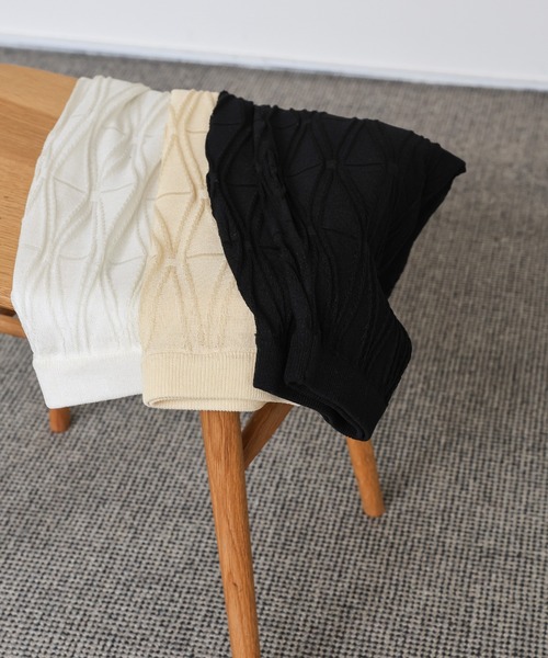 select MOCA Et（セレクトモカエト）の「【Et】Sheer Layered Knit Skirt（スカート・レディース・ブラック/ホワイト/ベージュ・FREE）」の12枚目の写真