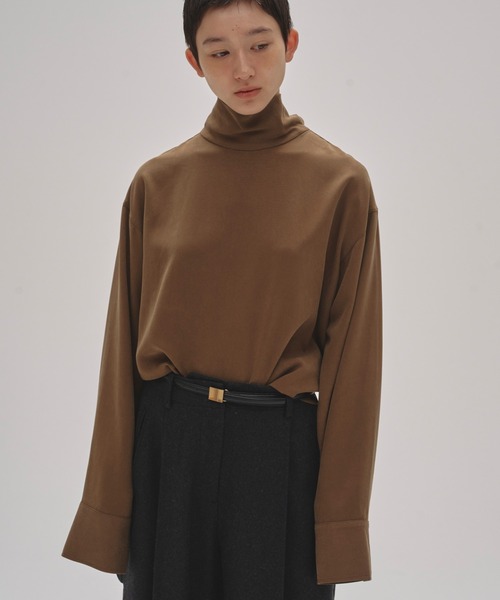 美品 todayful Peachskin Turtle Blouse ブラウン Peachskin Turtle Blouse（Tシャツ/カットソー）｜TODAYFUL（トゥデイ