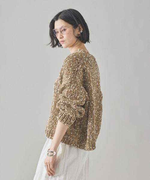 Curensology(カレンソロジー)の「Curensology(カレンソロジー)/ミックスハンドニットプルオーバー(ニット/セーター・レディース・ブラック/ベージュ・FREE)」の13枚目の写真