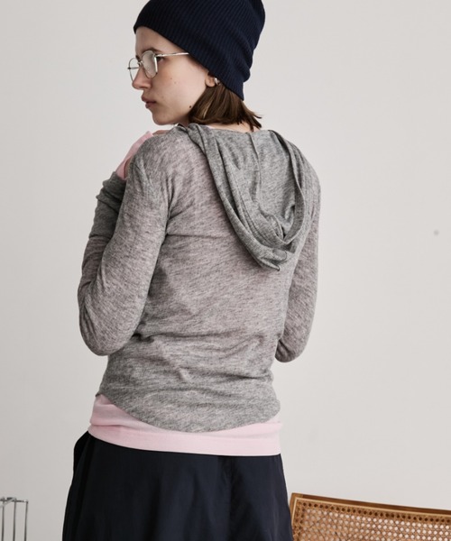 Auntie Rosa Holiday(アンティローザホリデー)の「ヘンリーネックフーディートップス(Tシャツ/カットソー・レディース・杢グレー/その他/アイボリー・FREE)」の19枚目の写真