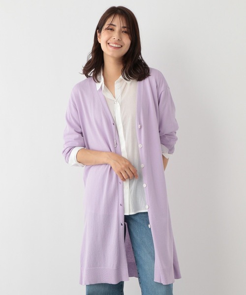 FOUND GOOD（ファウンドグッド）の「シアーロングCD/LS（カーディガン/ボレロ・レディース・ベージュ/アイボリー/ブラック/パープル系2・S/L/M）」の4枚目の写真