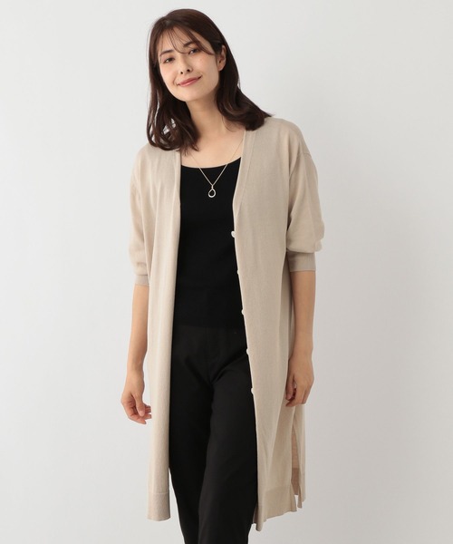 FOUND GOOD（ファウンドグッド）の「シアーロングCD/LS（カーディガン/ボレロ・レディース・ベージュ/アイボリー/ブラック/パープル系2・S/L/M）」の3枚目の写真