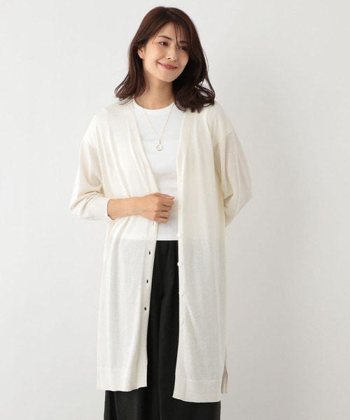 FOUND GOOD（ファウンドグッド）の「シアーロングCD/LS（カーディガン/ボレロ・レディース・ベージュ/アイボリー/ブラック/パープル系2・S/L/M）」の18枚目の写真