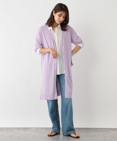 FOUND GOOD（ファウンドグッド）の「シアーロングCD/LS（カーディガン/ボレロ・レディース・ベージュ/アイボリー/ブラック/パープル系2・S/L/M）」の21枚目の写真