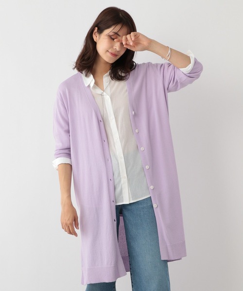 FOUND GOOD（ファウンドグッド）の「シアーロングCD/LS（カーディガン/ボレロ・レディース・ベージュ/アイボリー/ブラック/パープル系2・S/L/M）」の22枚目の写真