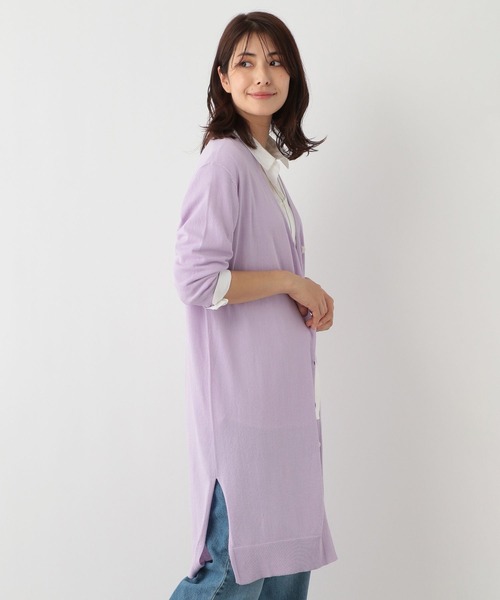 FOUND GOOD（ファウンドグッド）の「シアーロングCD/LS（カーディガン/ボレロ・レディース・ベージュ/アイボリー/ブラック/パープル系2・S/L/M）」の11枚目の写真