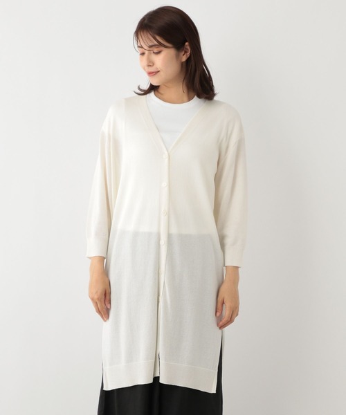 FOUND GOOD（ファウンドグッド）の「シアーロングCD/LS（カーディガン/ボレロ・レディース・ベージュ/アイボリー/ブラック/パープル系2・S/L/M）」の12枚目の写真