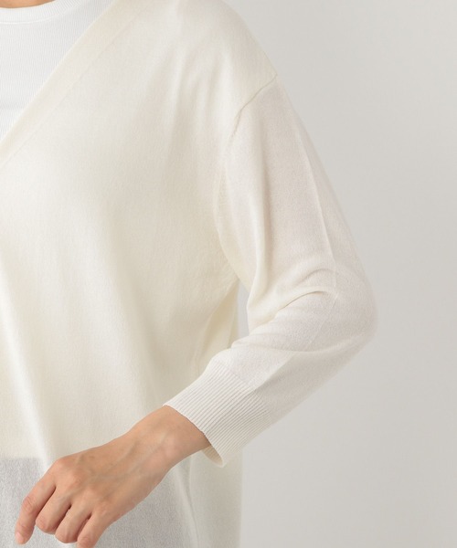 FOUND GOOD（ファウンドグッド）の「シアーロングCD/LS（カーディガン/ボレロ・レディース・ベージュ/アイボリー/ブラック/パープル系2・S/L/M）」の16枚目の写真