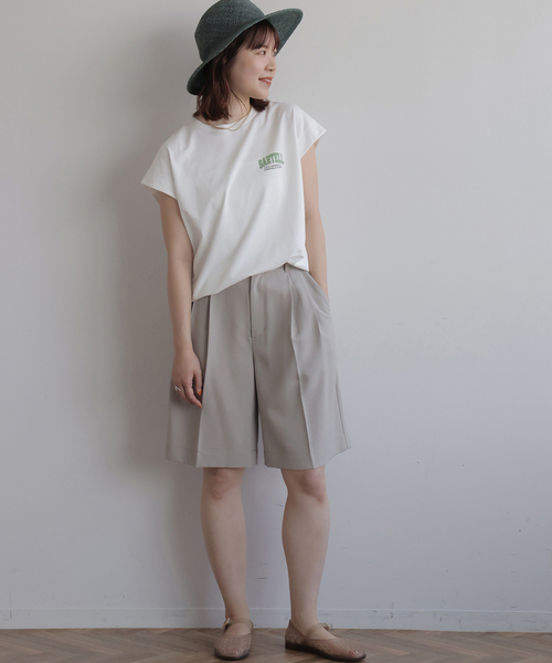 JOURNAL STANDARD relume(ジャーナルスタンダード レリューム)の「フレンチスリーブロゴTシャツ(Tシャツ/カットソー・レディース・ホワイト/チャコールグレー・FREE)」の3枚目の写真