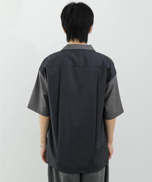 SENSE OF PLACE by URBAN RESEARCH（センスオブプレイスバイアーバンリサーチ）の「バイカラーオープンカラーショートスリーブシャツ（シャツ/ブラウス・メンズ・ブラウン/ライトブルー/チャコールグレー・MEDIUM/LARGE）」の17枚目の写真