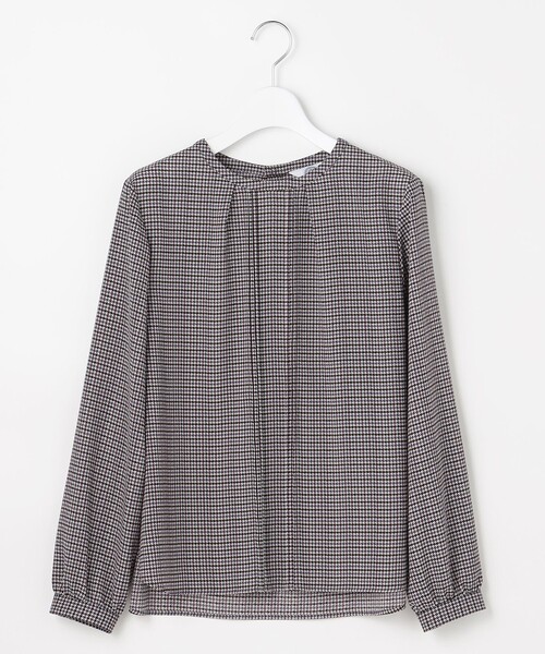 J.PRESS Ladies（J.プレス レディス）の「デシンハウンドトゥースプリント ブラウス（シャツ/ブラウス・レディース・ネイビー系3/ブラウン系3・XS）」の7枚目の写真