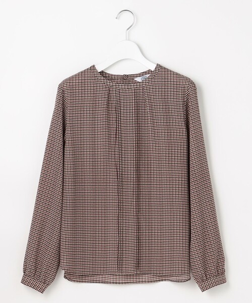 J.PRESS Ladies（J.プレス レディス）の「デシンハウンドトゥースプリント ブラウス（シャツ/ブラウス・レディース・ネイビー系3/ブラウン系3・XS）」の9枚目の写真