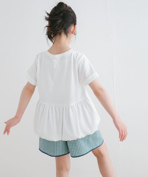 URBAN RESEARCH DOORS(アーバンリサーチドアーズ)の「『親子リンク』『WEB/一部店舗限定サイズ』ペプラムバルーンTシャツ(KIDS)(Tシャツ/カットソー・キッズ・オフホワイト/ブラック・105/120/135/150)」の4枚目の写真
