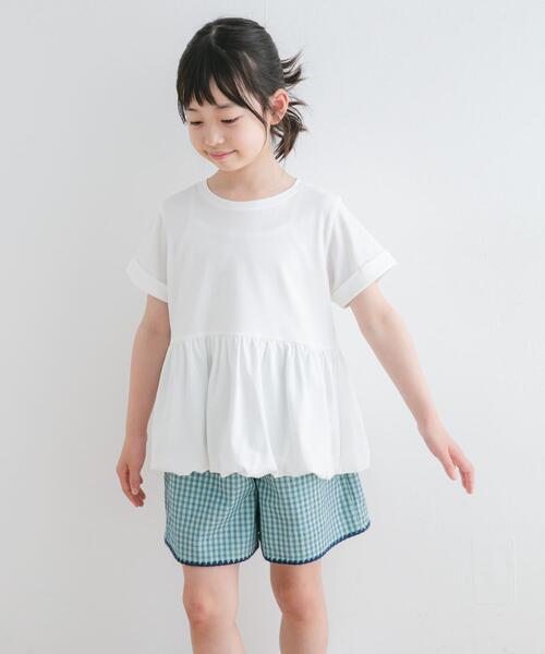 URBAN RESEARCH DOORS(アーバンリサーチドアーズ)の「『親子リンク』『WEB/一部店舗限定サイズ』ペプラムバルーンTシャツ(KIDS)(Tシャツ/カットソー・キッズ・オフホワイト/ブラック・105/120/135/150)」の6枚目の写真