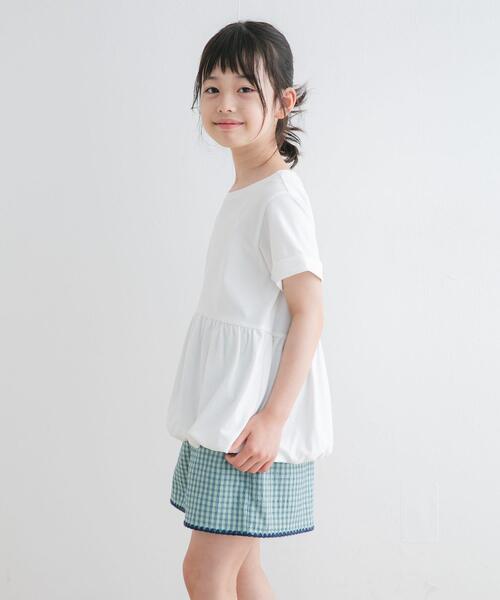 URBAN RESEARCH DOORS(アーバンリサーチドアーズ)の「『親子リンク』『WEB/一部店舗限定サイズ』ペプラムバルーンTシャツ(KIDS)(Tシャツ/カットソー・キッズ・オフホワイト/ブラック・105/120/135/150)」の7枚目の写真