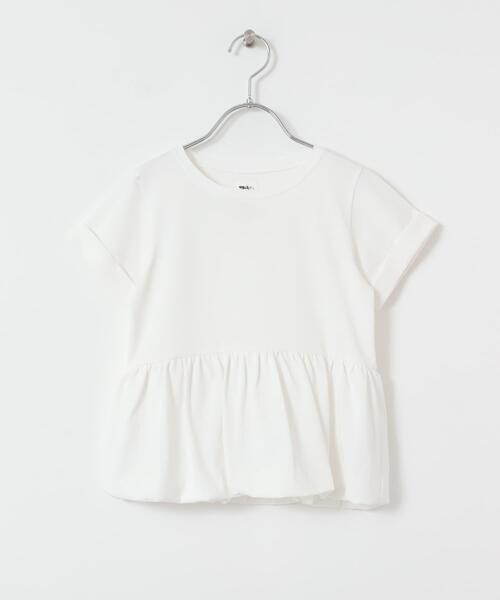 URBAN RESEARCH DOORS(アーバンリサーチドアーズ)の「『親子リンク』『WEB/一部店舗限定サイズ』ペプラムバルーンTシャツ(KIDS)(Tシャツ/カットソー・キッズ・オフホワイト/ブラック・105/120/135/150)」の13枚目の写真