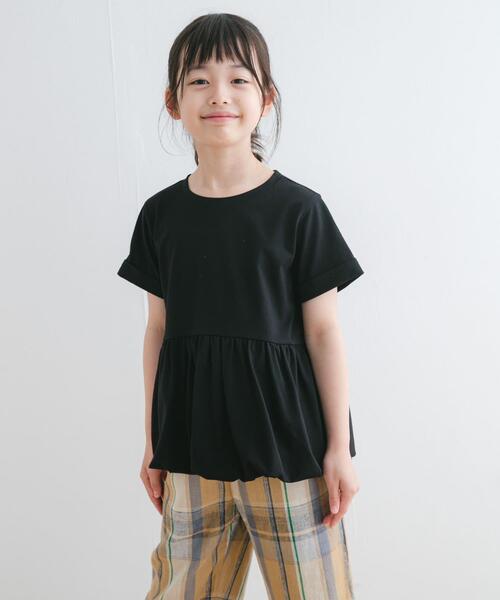 URBAN RESEARCH DOORS(アーバンリサーチドアーズ)の「『親子リンク』『WEB/一部店舗限定サイズ』ペプラムバルーンTシャツ(KIDS)(Tシャツ/カットソー・キッズ・オフホワイト/ブラック・105/120/135/150)」の17枚目の写真