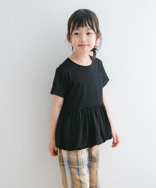 URBAN RESEARCH DOORS(アーバンリサーチドアーズ)の「『親子リンク』『WEB/一部店舗限定サイズ』ペプラムバルーンTシャツ(KIDS)(Tシャツ/カットソー・キッズ・オフホワイト/ブラック・105/120/135/150)」の18枚目の写真
