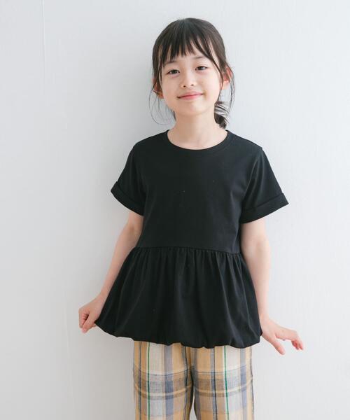 URBAN RESEARCH DOORS(アーバンリサーチドアーズ)の「『親子リンク』『WEB/一部店舗限定サイズ』ペプラムバルーンTシャツ(KIDS)(Tシャツ/カットソー・キッズ・オフホワイト/ブラック・105/120/135/150)」の19枚目の写真