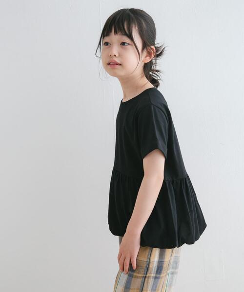 URBAN RESEARCH DOORS(アーバンリサーチドアーズ)の「『親子リンク』『WEB/一部店舗限定サイズ』ペプラムバルーンTシャツ(KIDS)(Tシャツ/カットソー・キッズ・オフホワイト/ブラック・105/120/135/150)」の21枚目の写真