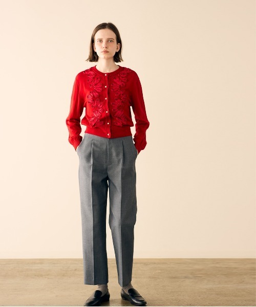 Marilyn Moon（マリリンムーン）の「code embroidery cardigan（カーディガン/ボレロ・レディース・チャコール/レッド/ブラック/オフホワイト・FREE）」の6枚目の写真