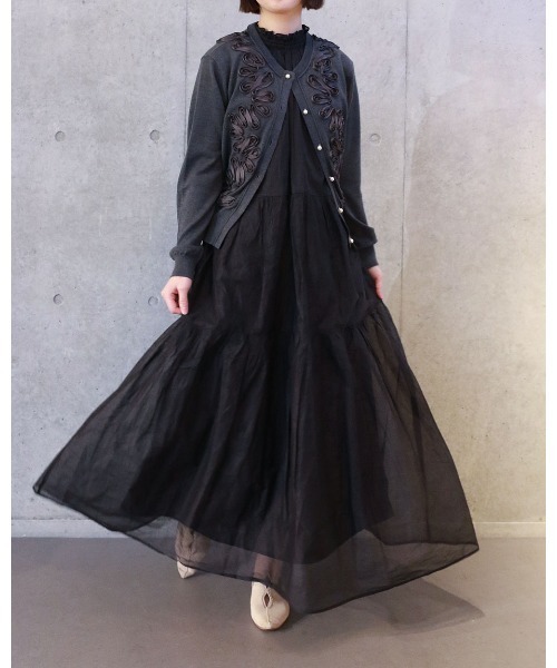 Marilyn Moon（マリリンムーン）の「code embroidery cardigan（カーディガン/ボレロ・レディース・チャコール/レッド/ブラック/オフホワイト・FREE）」の13枚目の写真