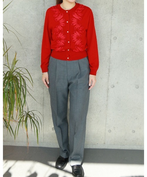 Marilyn Moon（マリリンムーン）の「code embroidery cardigan（カーディガン/ボレロ・レディース・チャコール/レッド/ブラック/オフホワイト・FREE）」の16枚目の写真