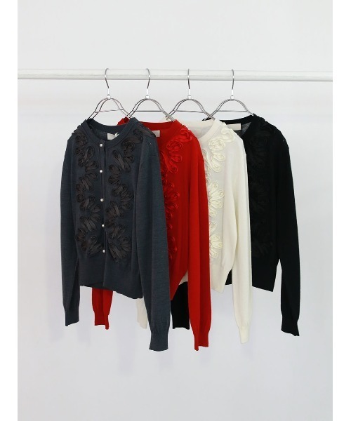 Marilyn Moon（マリリンムーン）の「code embroidery cardigan（カーディガン/ボレロ・レディース・チャコール/レッド/ブラック/オフホワイト・FREE）」の22枚目の写真