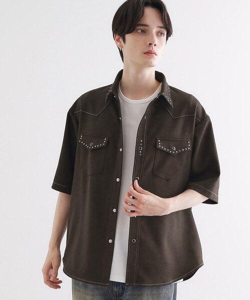 tk.TAKEO KIKUCHI（ティーケータケオキクチ）の「ウェスタンスタッズシャツ（シャツ/ブラウス・メンズ・ブラック/ブラウン系その他・01/02/03）」の2枚目の写真