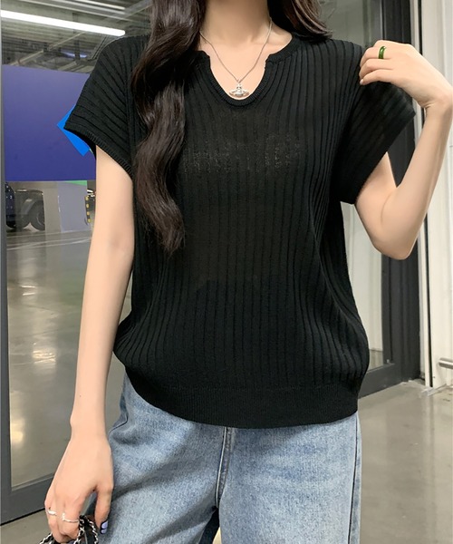 ガーリードール Girly Doll タックデザインフレンチスリーブトップス （ブラック） ガーリードール Girly Doll タックデザインフレンチスリーブ