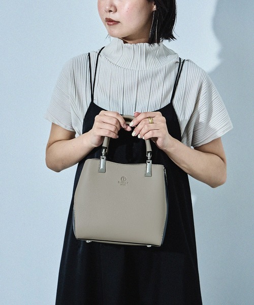 セール】バイカラーデザインミニハンドバッグ ショルダーバッグ きれい