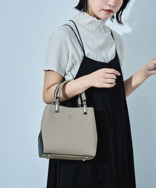 セール】バイカラーデザインミニハンドバッグ ショルダーバッグ きれい