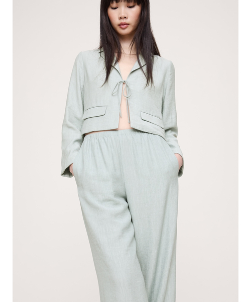 Banana Republic（バナナリパブリック）の「プルオン ワイドレッグ クリンクルパンツ（その他パンツ・メンズ・グリーン/ブラック・XS/S/M/L）」の8枚目の写真