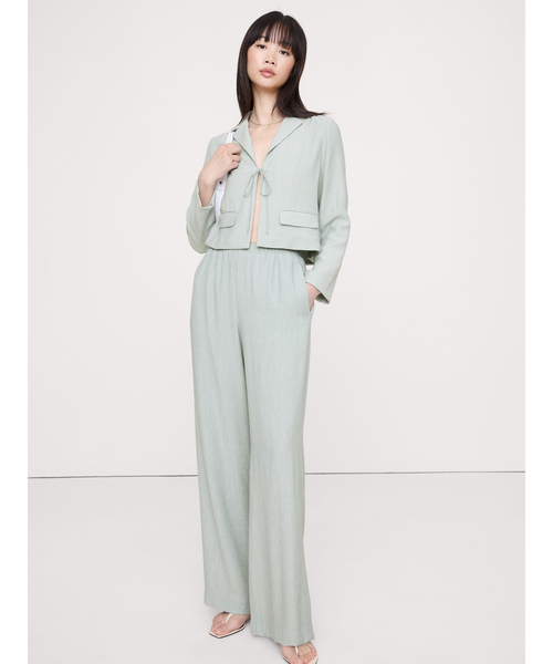 Banana Republic（バナナリパブリック）の「プルオン ワイドレッグ クリンクルパンツ（その他パンツ・メンズ・グリーン/ブラック・XS/S/M/L）」の3枚目の写真