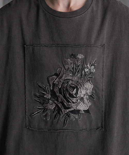 SERACE】Vintage design loose pigment flower embroidery long
