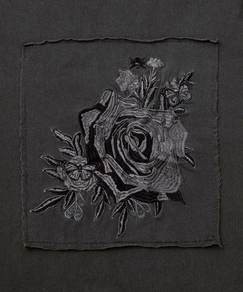 SERACE(セラス)の「【SERACE】Vintage design loose pigment flower embroidery long tee / ヴィンテージデザインルーズピグメントフラワー刺繍ロンT(Tシャツ/カットソー・メンズ・ブラック/ブルー/グレー・S/M/L)」の14枚目の写真